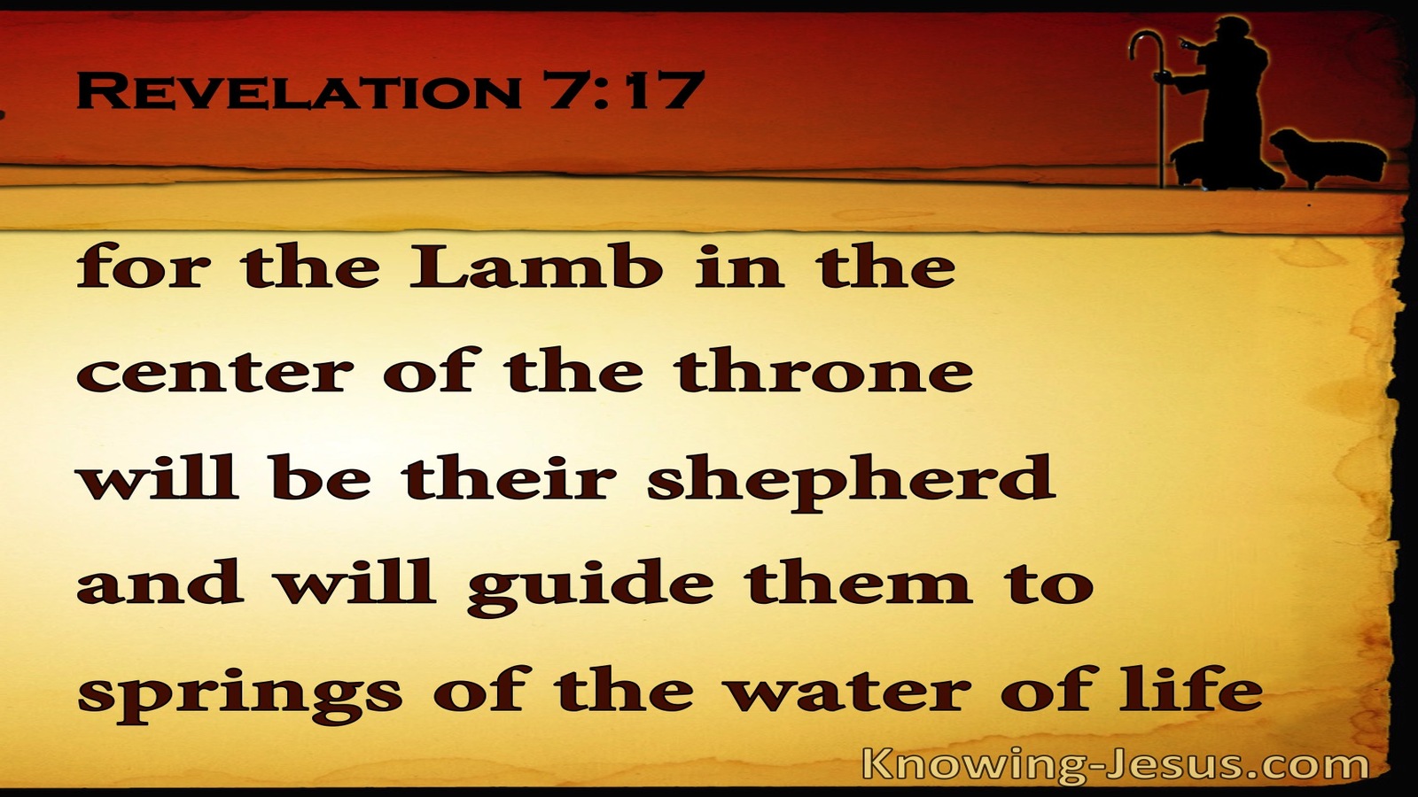 Revelation 7:17 He WIll Be Their Shepherd (yellow)